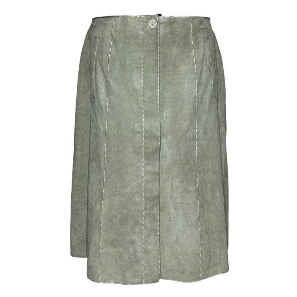 Chanel Green Suede Skirt